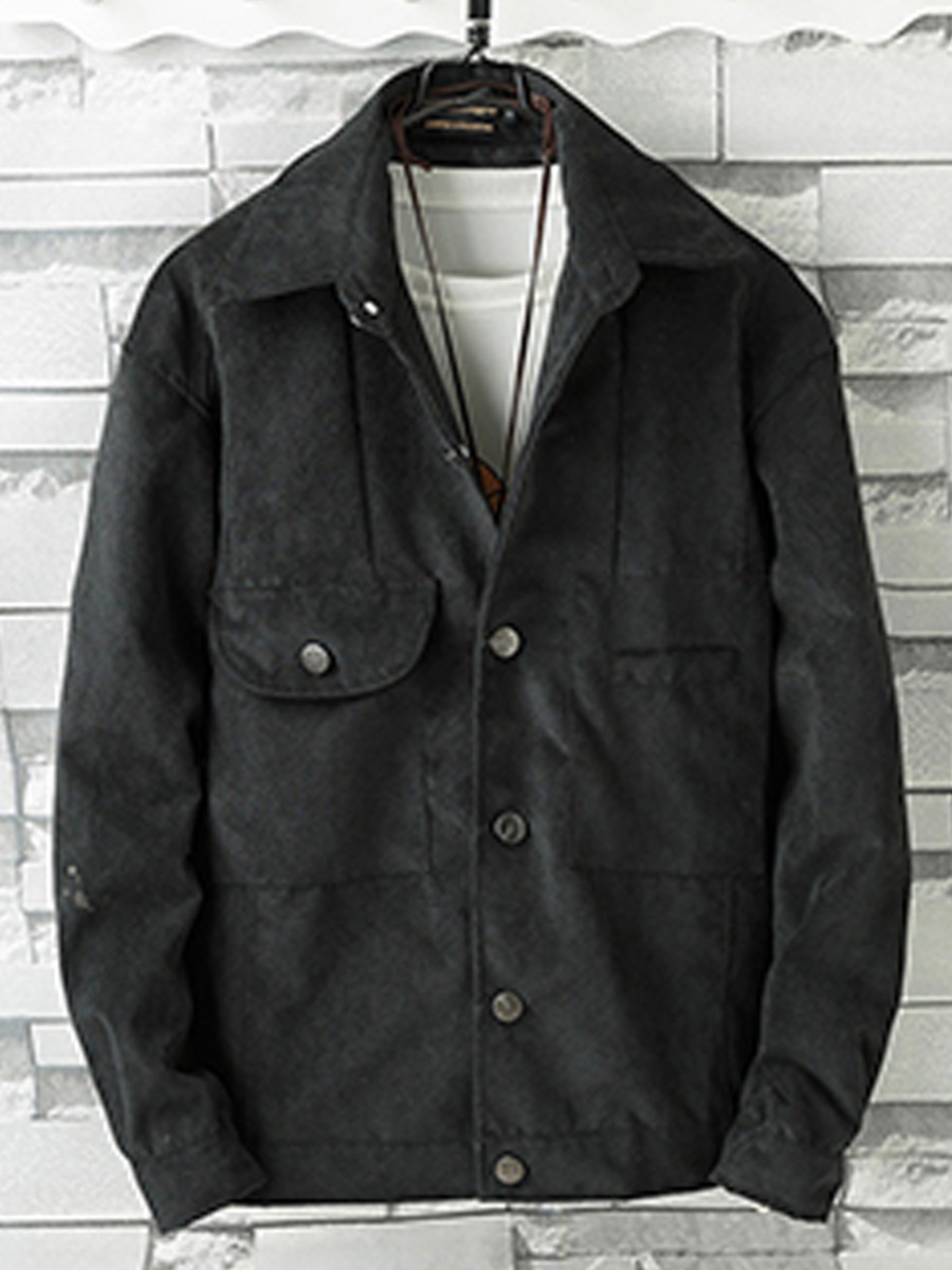 

lovely Stylish Pocket Patched Black Men Jacket