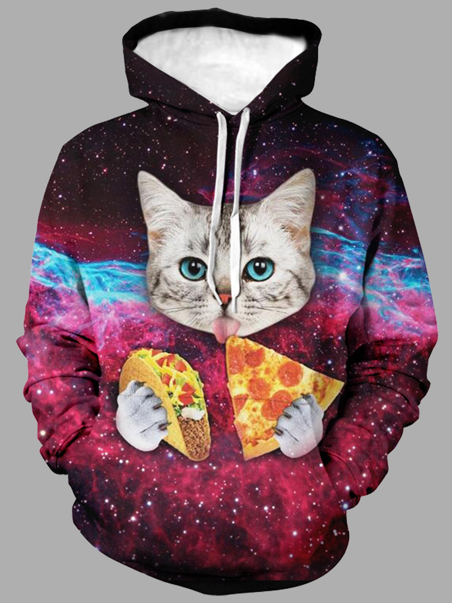 

lovely Stylish Hooded Collar Print Multicolor Men Hoodie, Multi