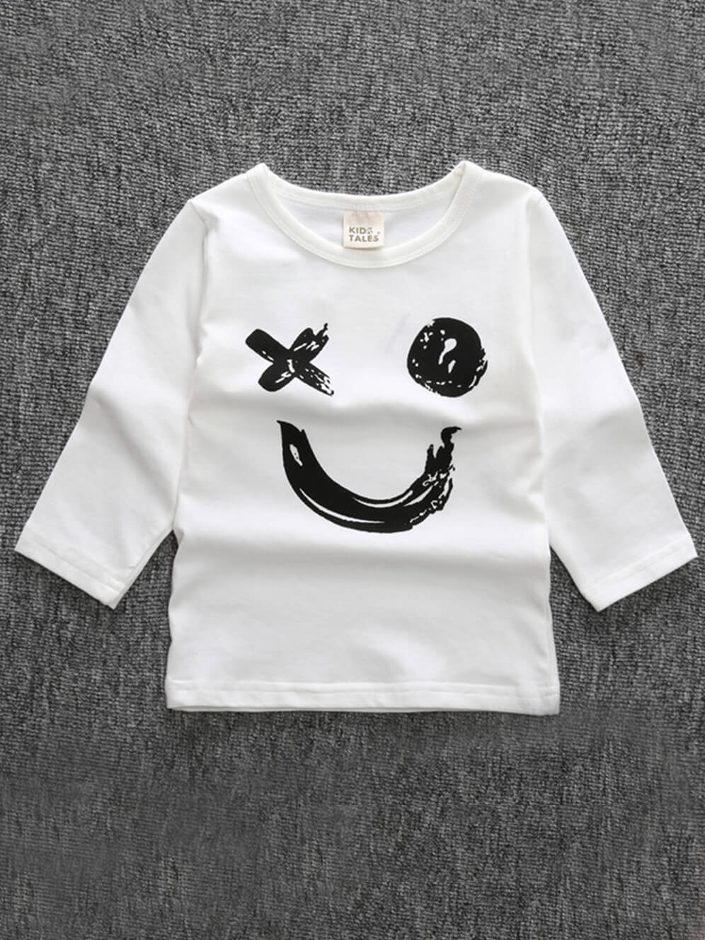 

Lovely Casual O Neck Print White Boy T-shirt