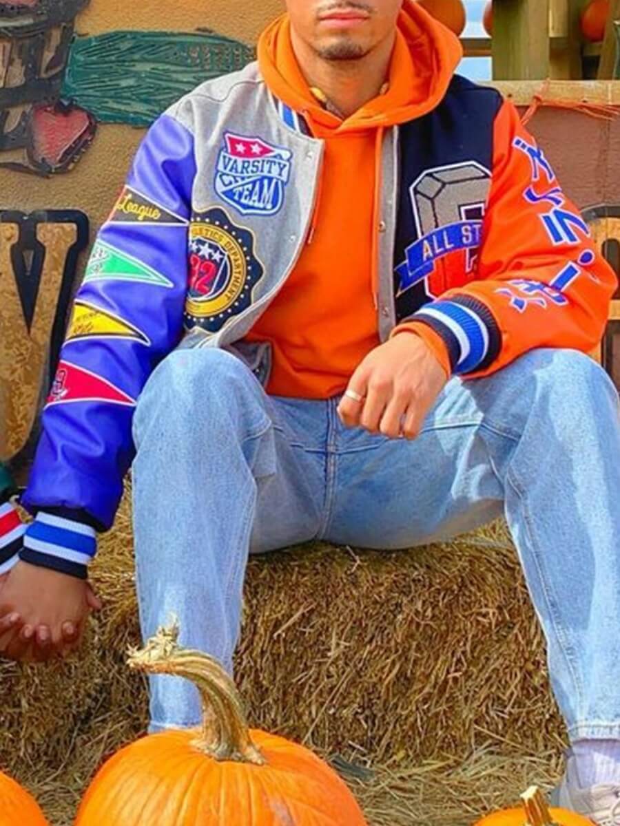 

Lovely Street Print Patchwork Multicolor Men Jacket, Multi