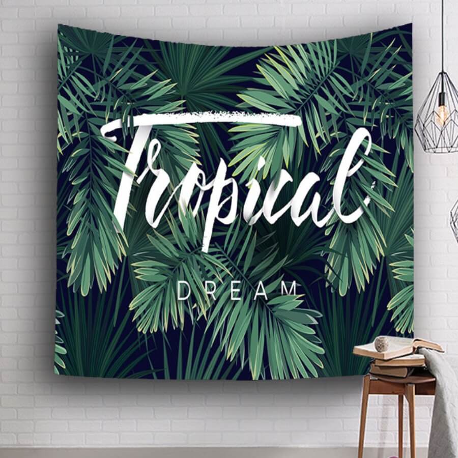 

Lovely Stylish Plants Print Green Decorative Wall Cloth