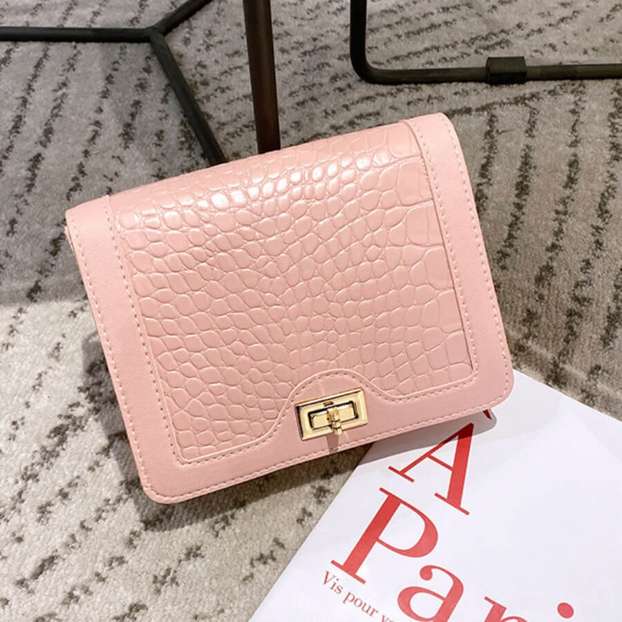 

Lovely Trendy Basic Pink Crossbody Bag