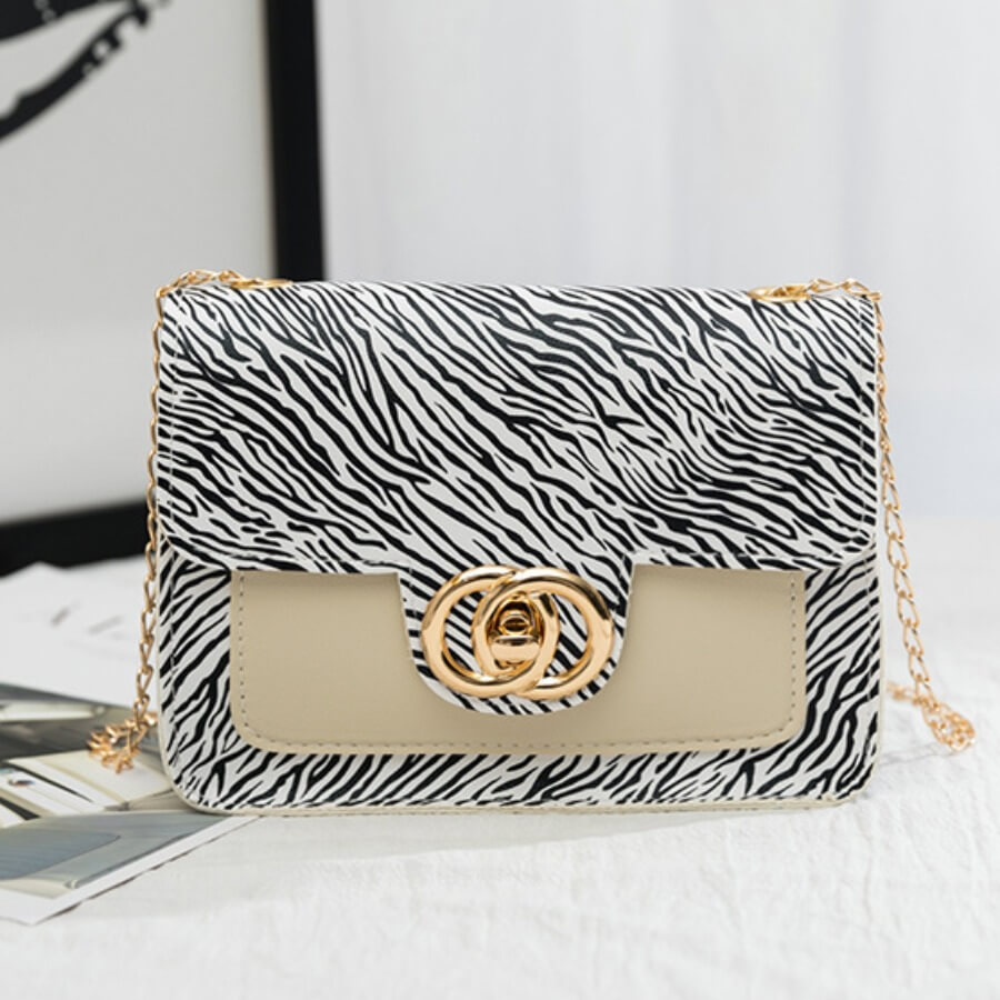 

Lovely Stylish Print Patchwork White Crossbody Bag