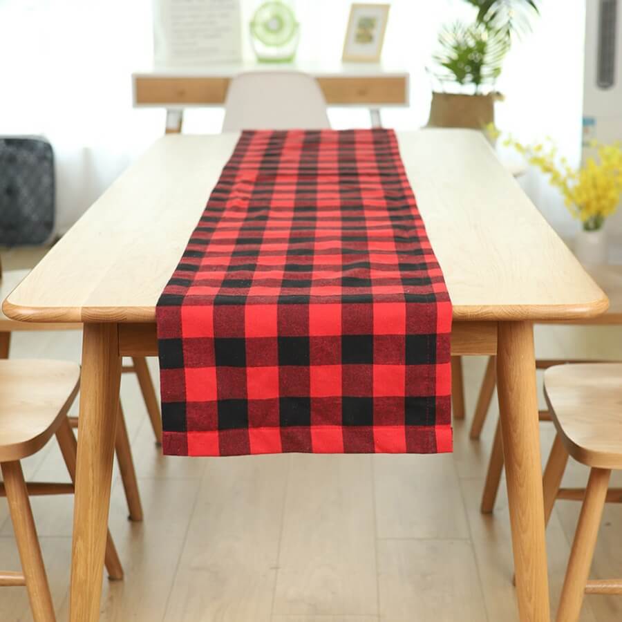 

Lovely Trendy Grid Print Red Decorative Table Linens