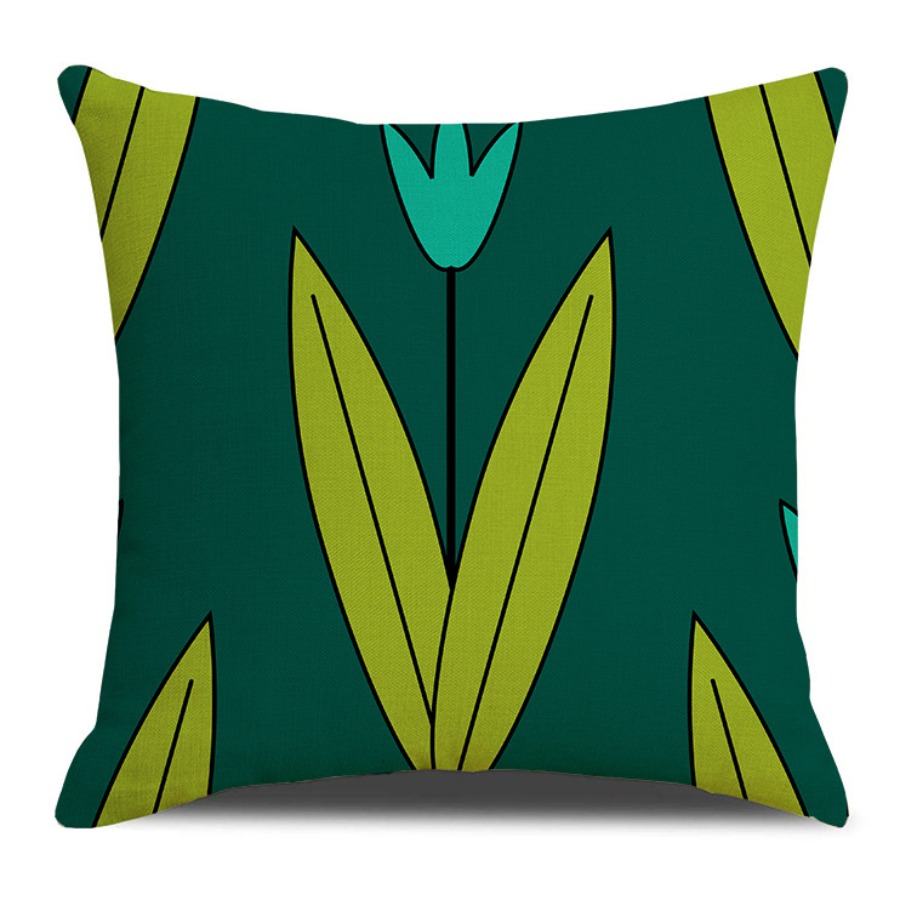 

Lovely Trendy Plants Print Green Decorative Pillow Case
