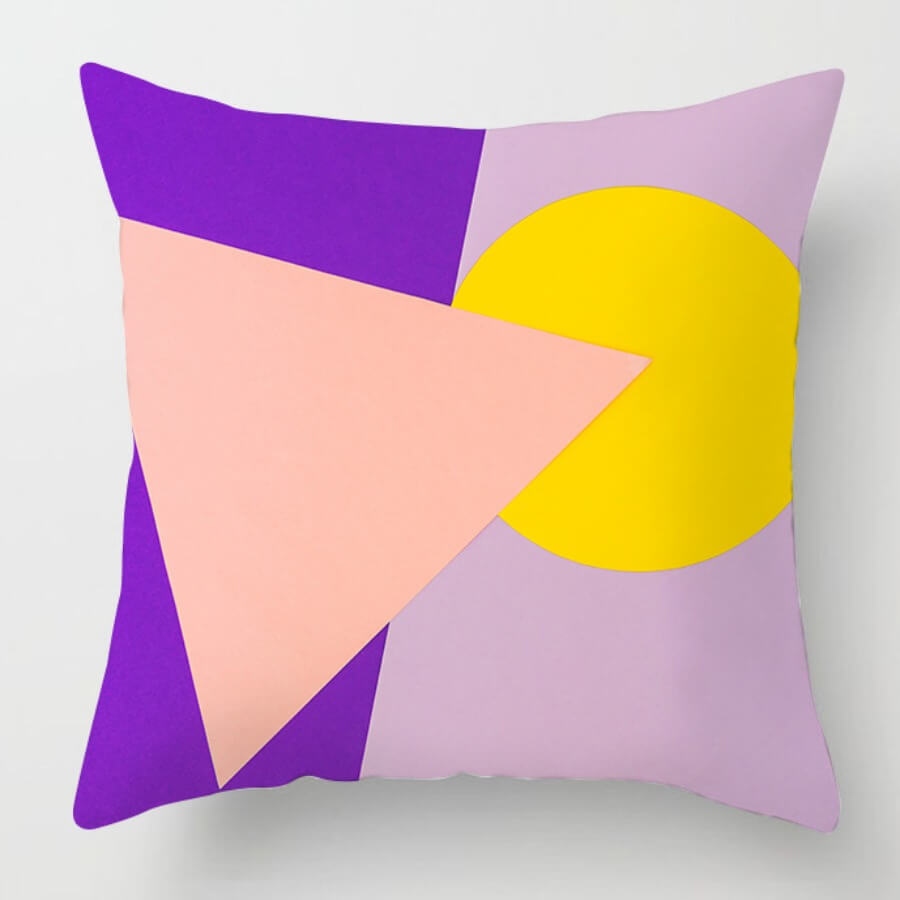 

Lovely Trendy Print Purple Decorative Pillow Case