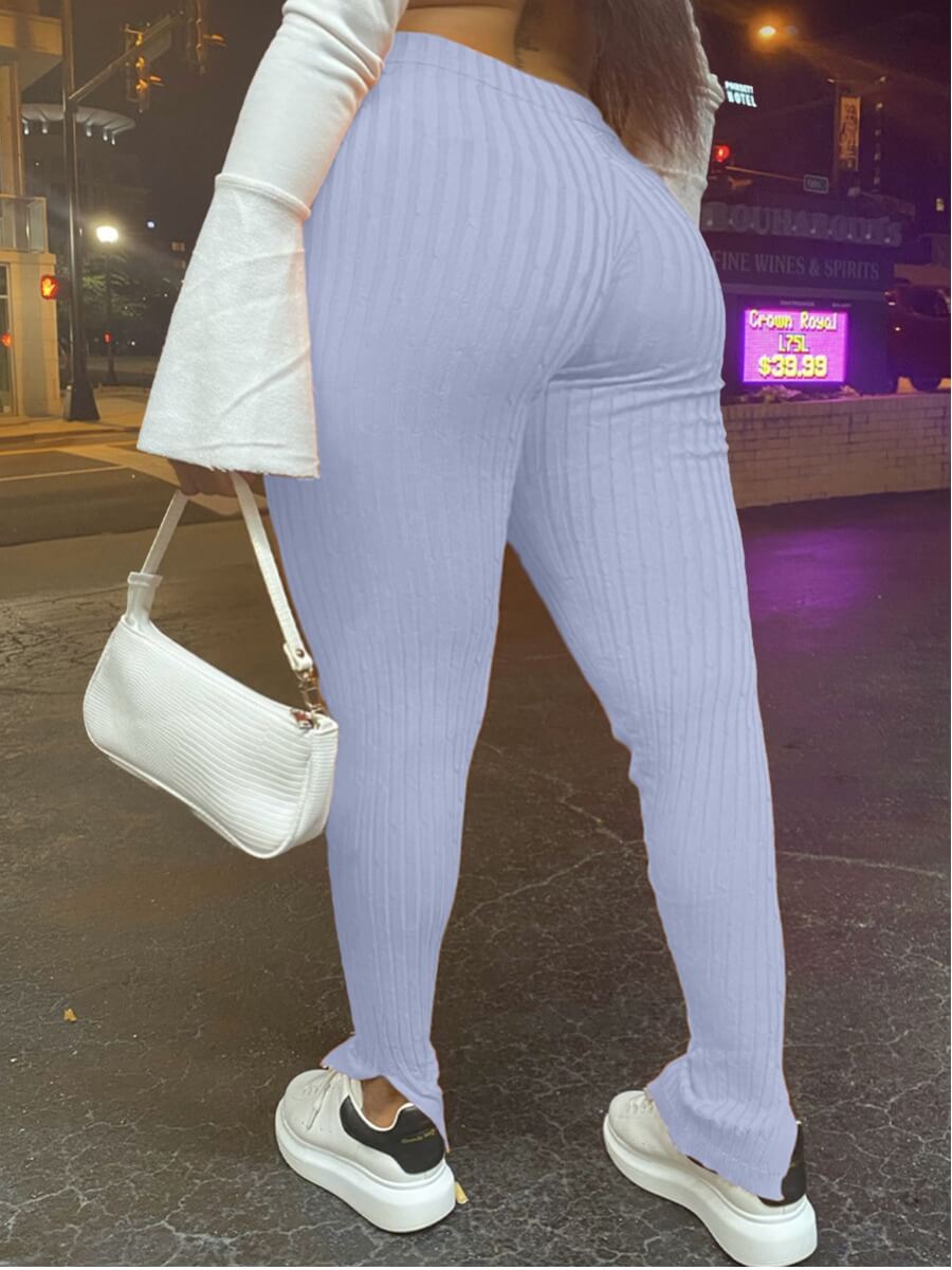 

Lovely Casual Basic Skinny Grey Plus Size Pants