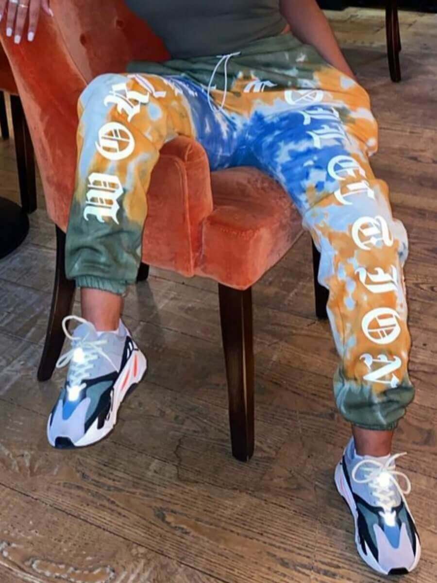 

Lovely Stylish Letter Print Multicolor Pants, Multi