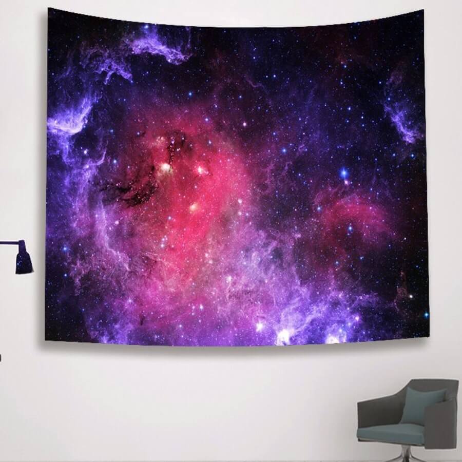 

Lovely Trendy Starry Sky Print Purple Decorative Wall Cloth