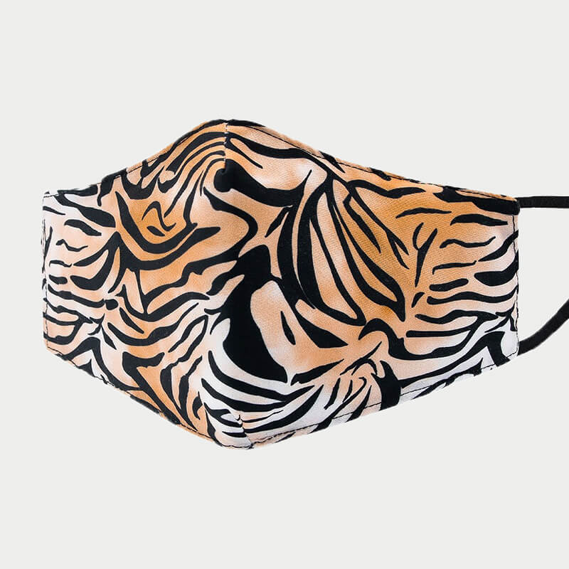 

Lovely Striped Print Orange Face Mask