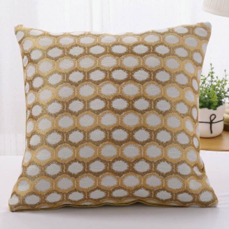 

Lovely Dot Print Basic Khaki Decorative Pillow Case
