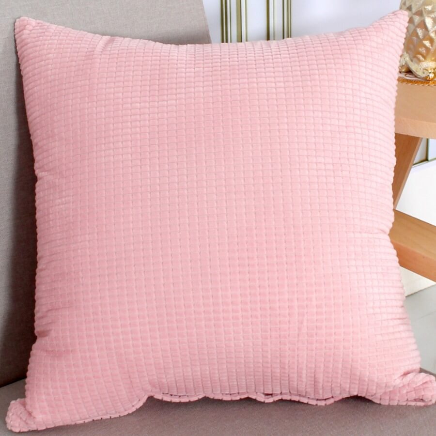 

Lovely Solid Color Pink Basic Decorative Pillow Case