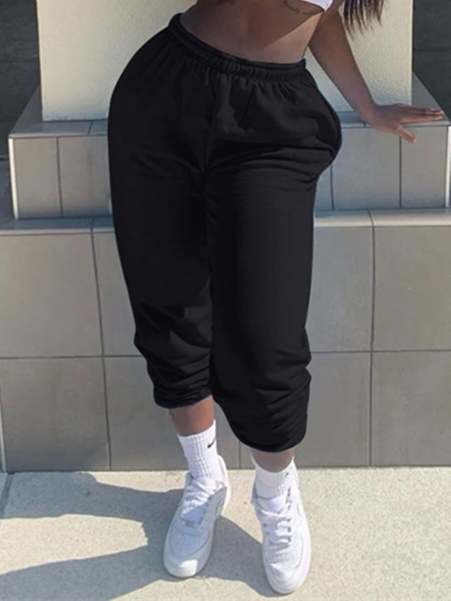 

Lovely Casual Basic Black Pants