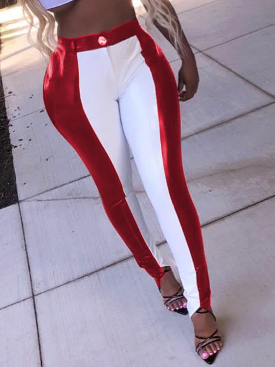 

Lovely Street Patchwork Wine Red Pants