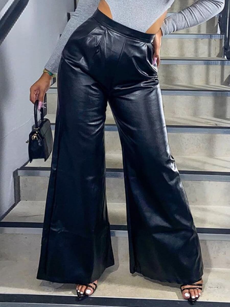 

Lovely Street Basic Loose Black Pants
