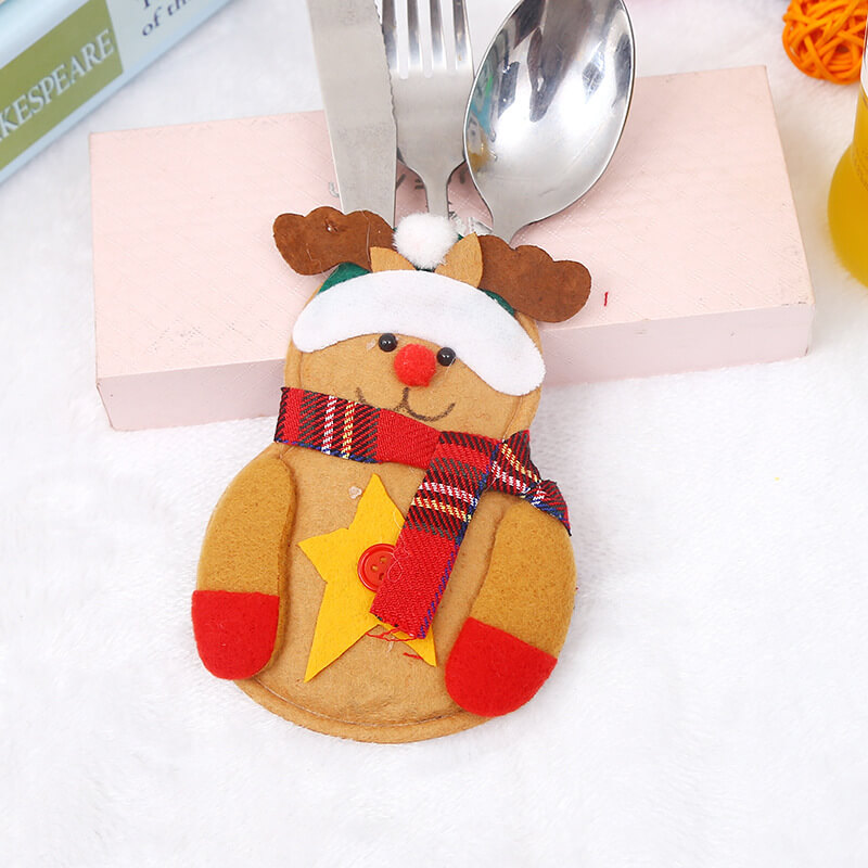 

Lovely Christmas Cartoon Khaki Decorative Knife Bag