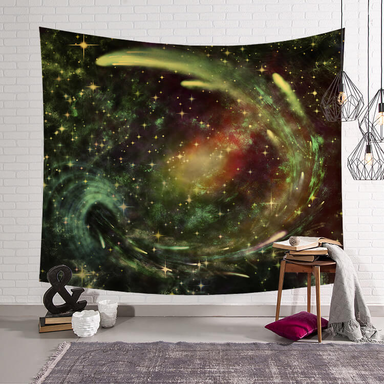 

Lovely Stylish Starry Sky Print Green Decorative Wall Cloth