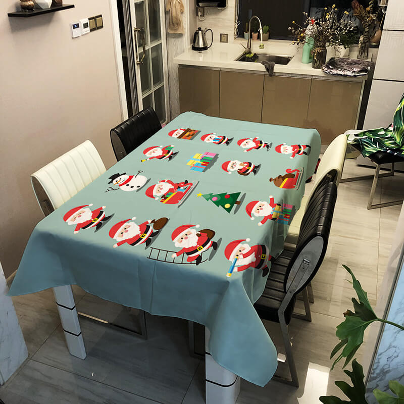 

Lovely Christmas Day Print Blue Table Linens