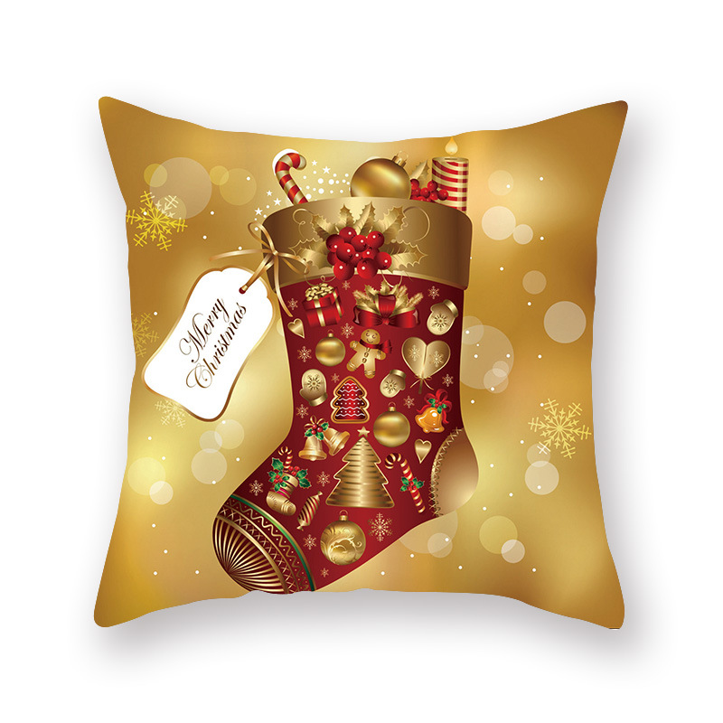 

Lovely Chic Print Gold Decorative Pillow Case