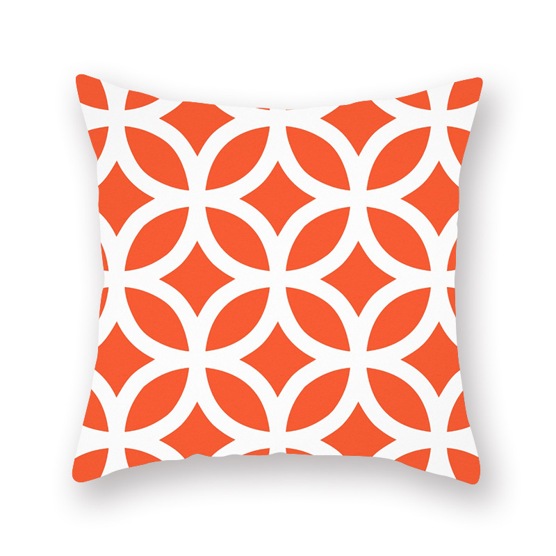 

Lovely Trendy Print Orange Decorative Pillow Case