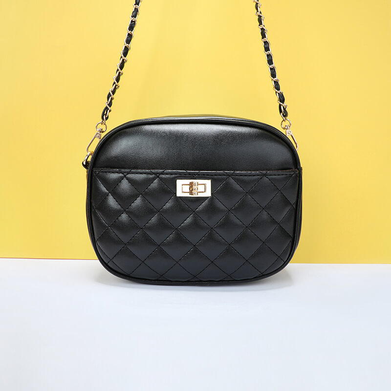 

Lovely Stylish Chain Strap Black Crossbody Bag