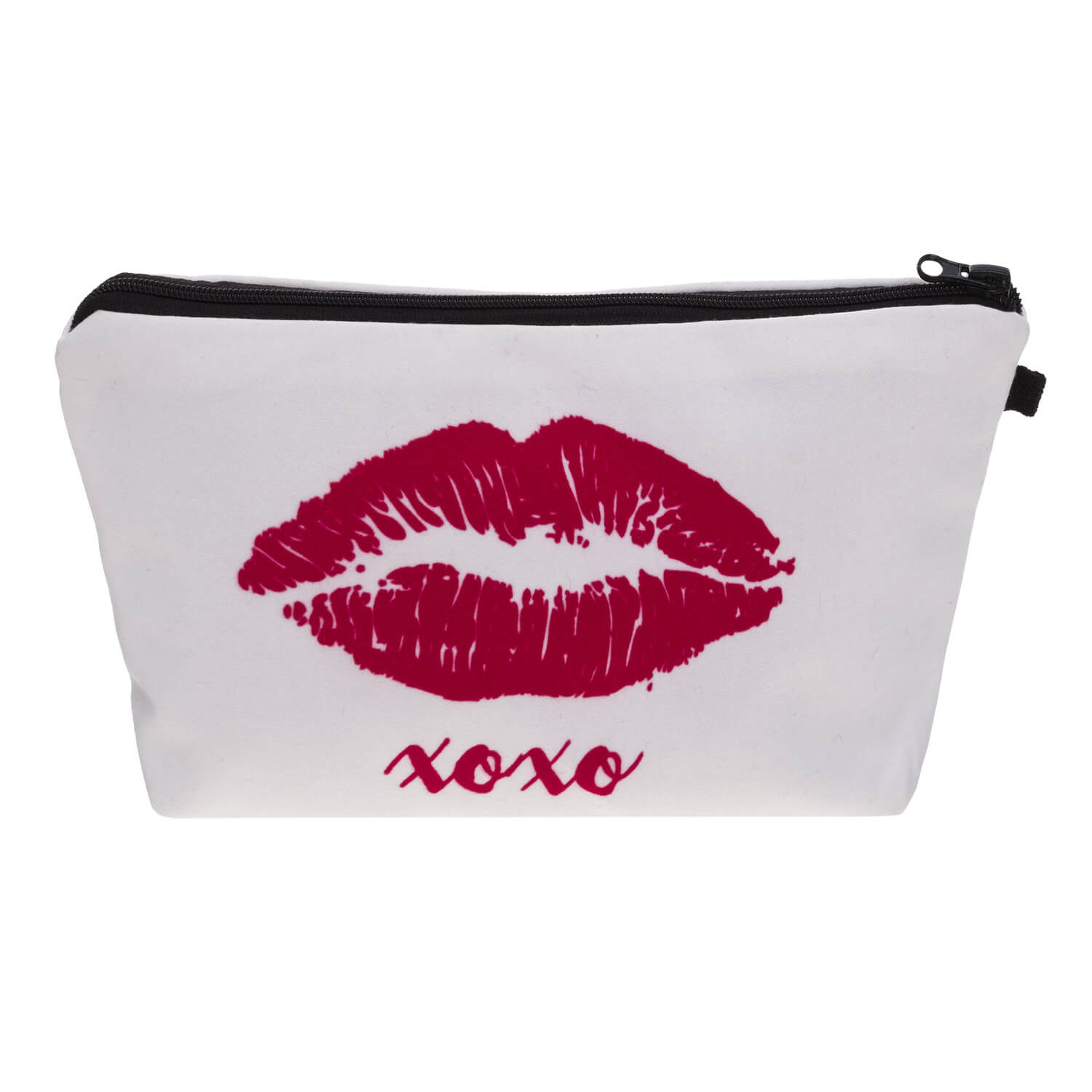 

Lovely Stylish Lip Print White Makeup Bag