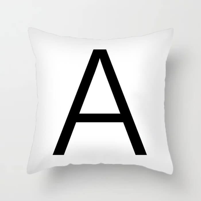 

Lovely Stylish Letter White Decorative Pillow Case