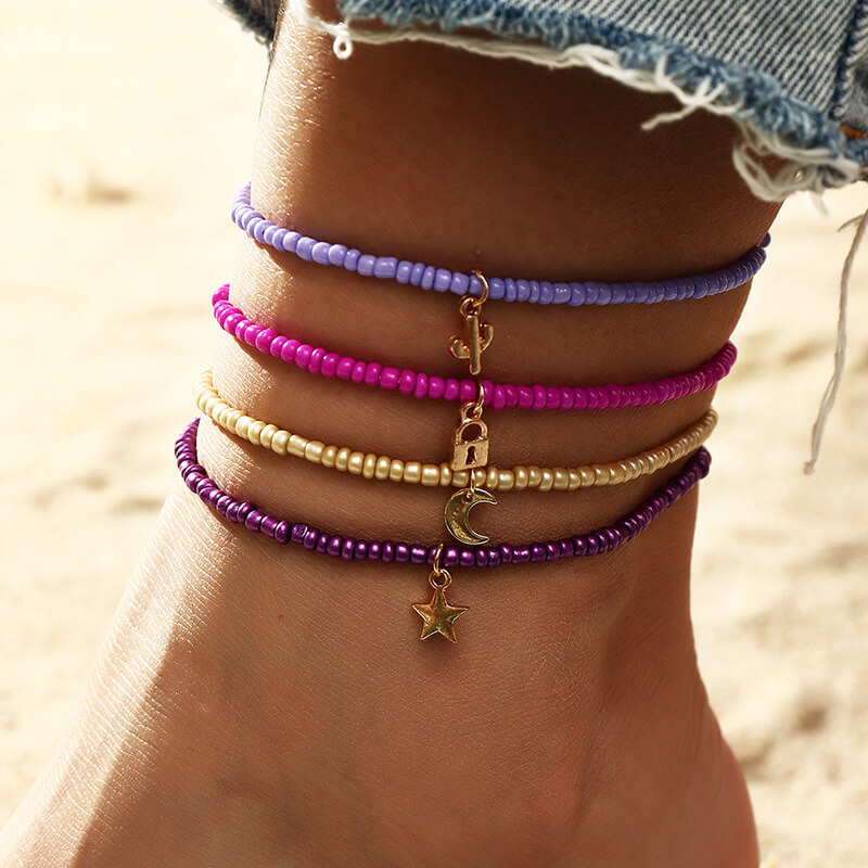 

Lovely Bohemian 4-piece Multicolor Body Chain, Multi
