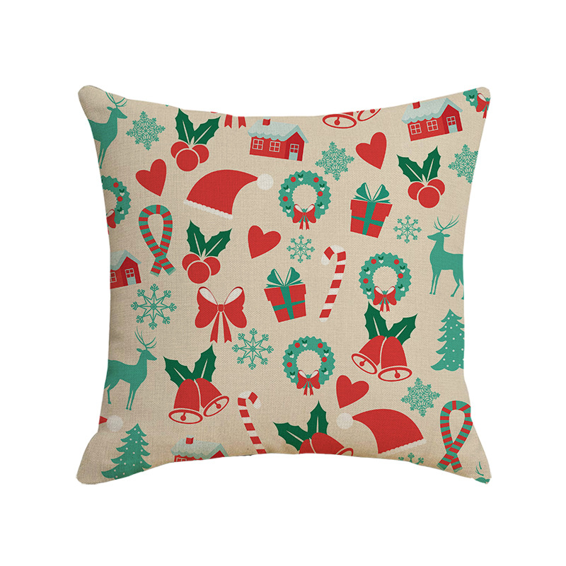 

Lovely Christmas Print Red Decorative Pillow Case