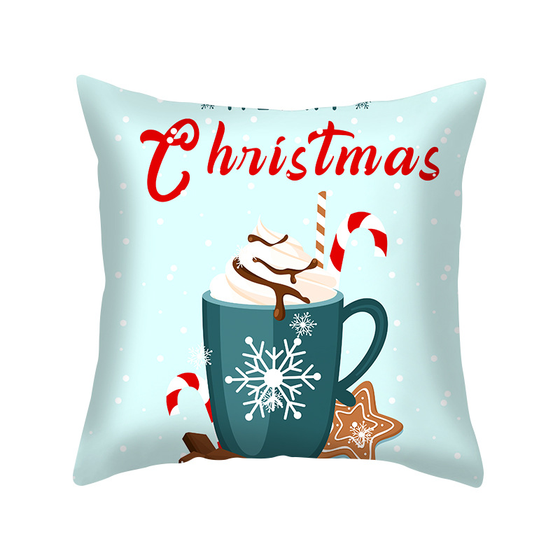 

Lovely Christmas Print Green Decorative Pillow Case