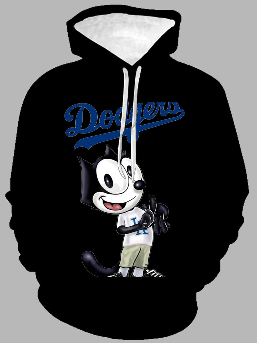

Lovely Casual Hooded Collar Cartoon Print Black Men Hoodie