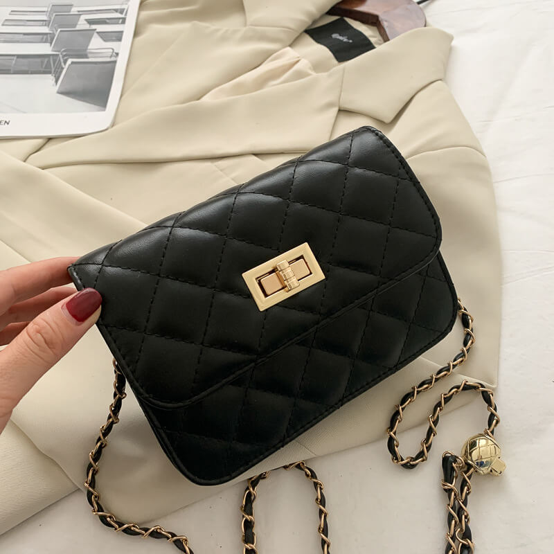 

Lovely Trendy Chain Strap Black Crossbody Bag