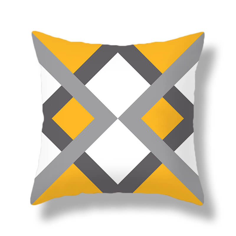

Lovely Stylish Print Yellow Decorative Pillow Case