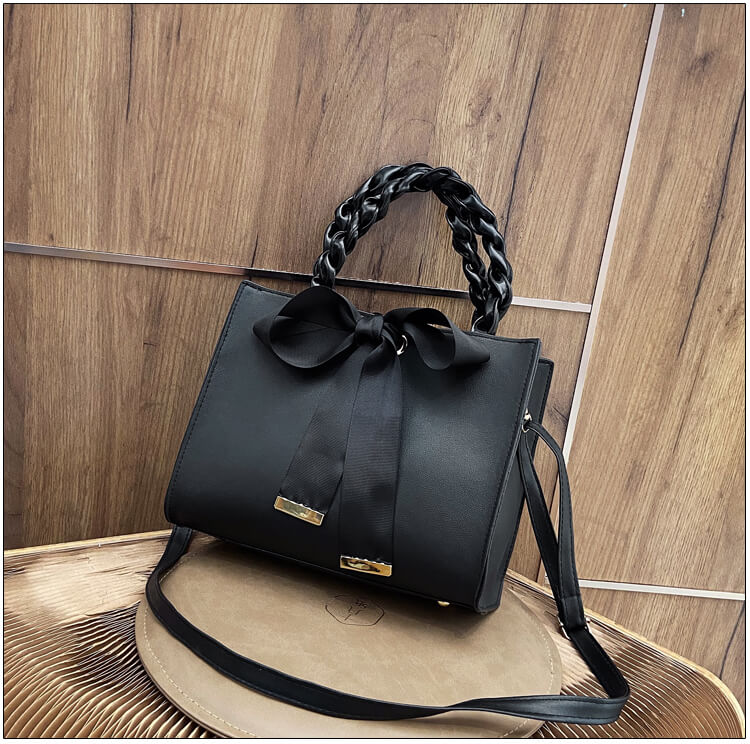 

LW Trendy Lace-up Black Crossbody Bag