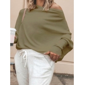 Lovely Casual Batwing Sleeves Loose Green Plus Siz