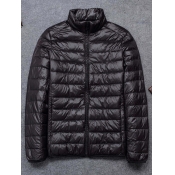Lovely Men Leisure Zipper Design Black Cotton-padd
