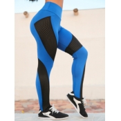 Lovely Sportswear Patchwork Blue Leggings