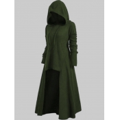 Lovely Casual Hooded Collar Asymmetrical Blackish 