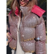 Lovely Stylish Hooded Collar Zipper Design Pink Pa