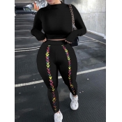 Lovely Trendy O Neck Bandage Design Skinny Black T