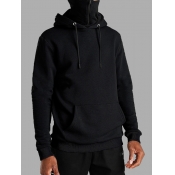 Lovely Men Casual Hooded Collar Zipper Design Blac