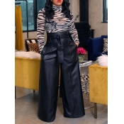 LW Faux Leather High-waisted Wide Leg Pants