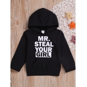 Lovely Boy Sportswear Hooded Collar Letter Print B