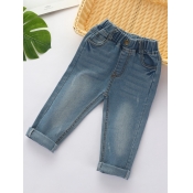 Lovely Casual Basic Baby Blue Boy Jeans