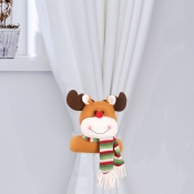 Lovely Christmas Day Cartoon Brown Decorative Curt