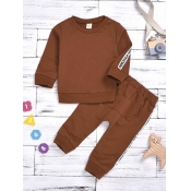 Lovely Sportswear O Neck Letter Print Patchwork Br