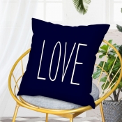 Lovely Cosy Letter Print Deep Blue Decorative Pill