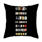 Lovely Stylish Letter Print Black Decorative Pillo