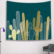 Lovely Chic Cactus Print Green Decorative Wall Clo