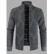 Lovely Casual Zipper Design Dark Grey Men Jacket
